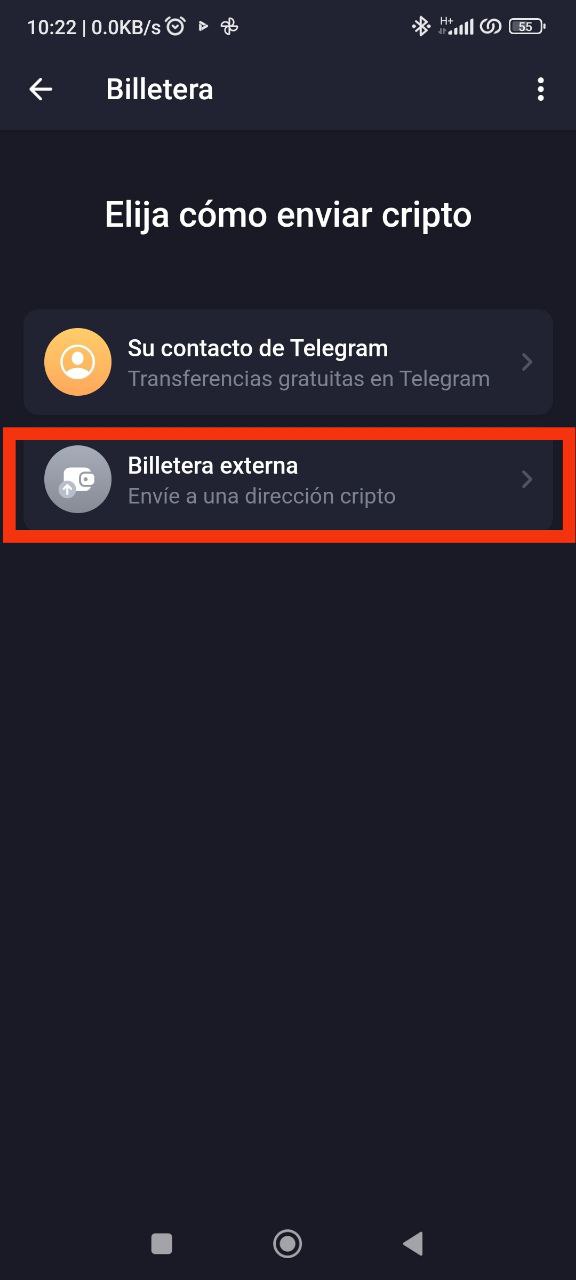 menu billetera